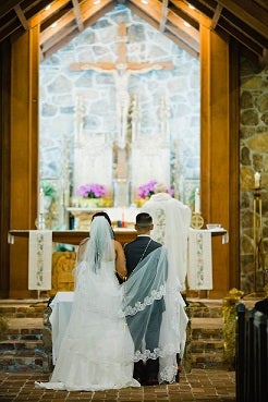  2017- Nuptial mass traditions: Unity Veil and chord
