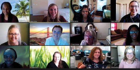Centralized Scheduling team members smile and show their support for patients.