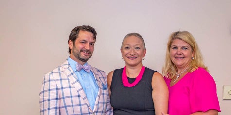 Dr. Drake, oncologist, with patient Rachel K and Kelly Ward