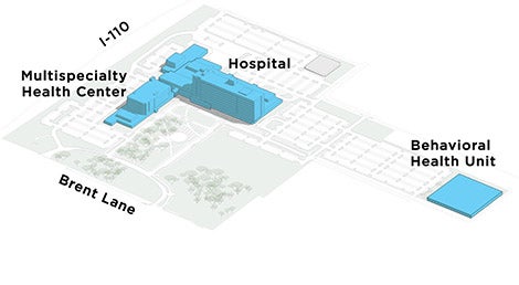 Graphic of the Behavioral Health Unit at the new Baptist Campus