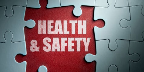 health and safety words in a puzzle piece