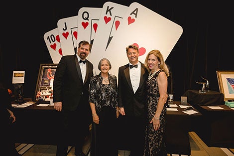 Pictured left to right: Event emcee Brent Lane, BHCF board chair Margaret Stopp, BHCF board member Kristin Longley and Rusty Longley