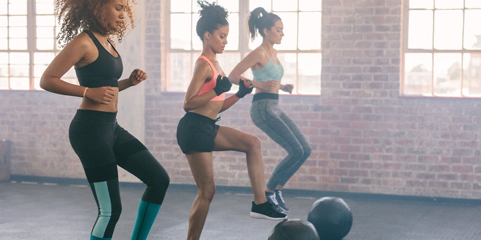 Women doing fitness in a gym