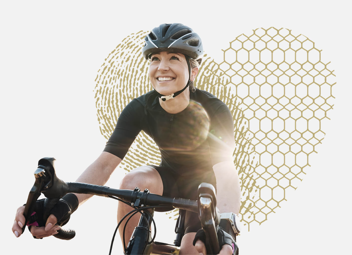 Lady riding bike picture