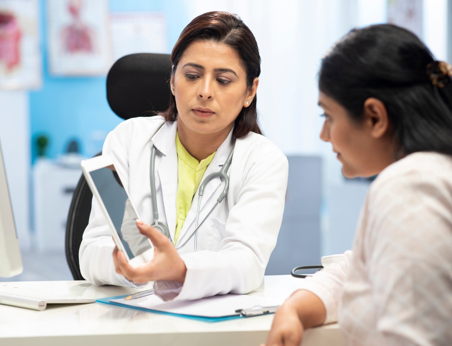 Patient having blood pressure taken