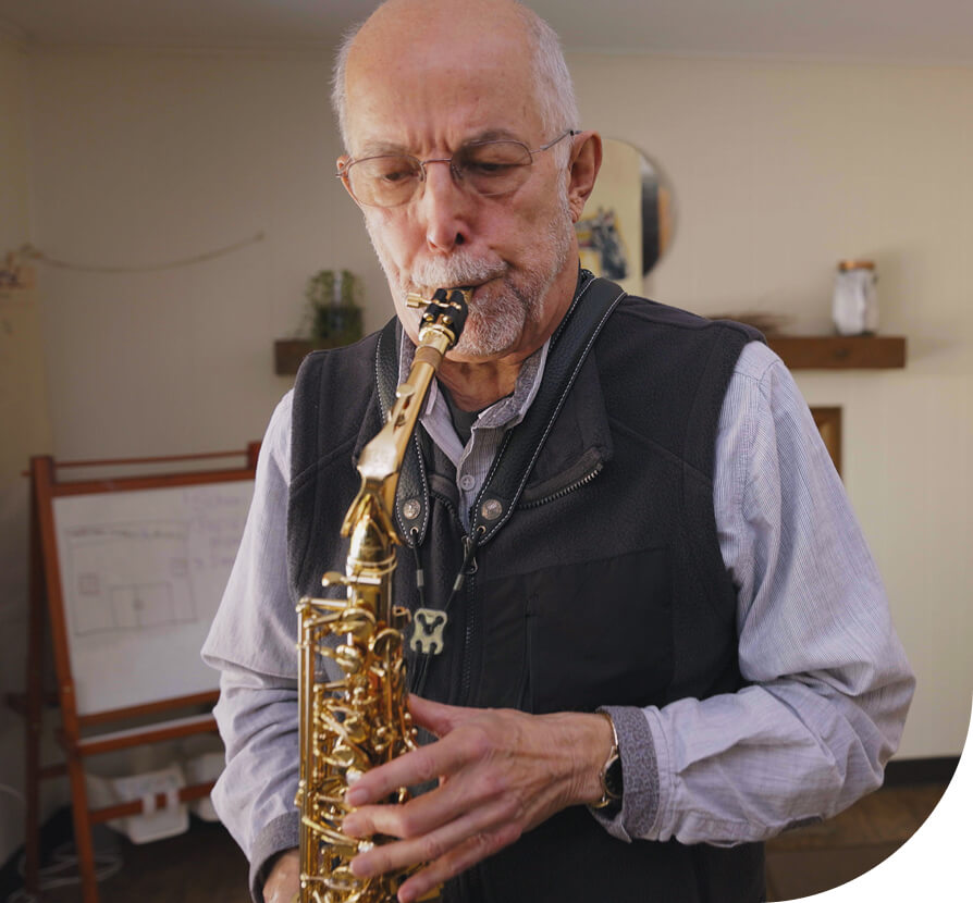 patient with saxophone