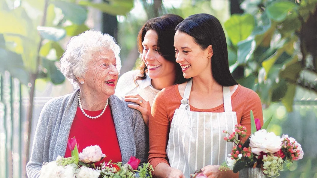 Grandmother, mother, daughter