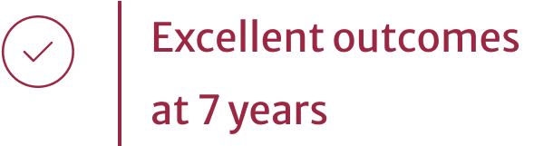 Excellent outcomes at 7 years