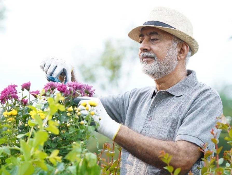 man gardening