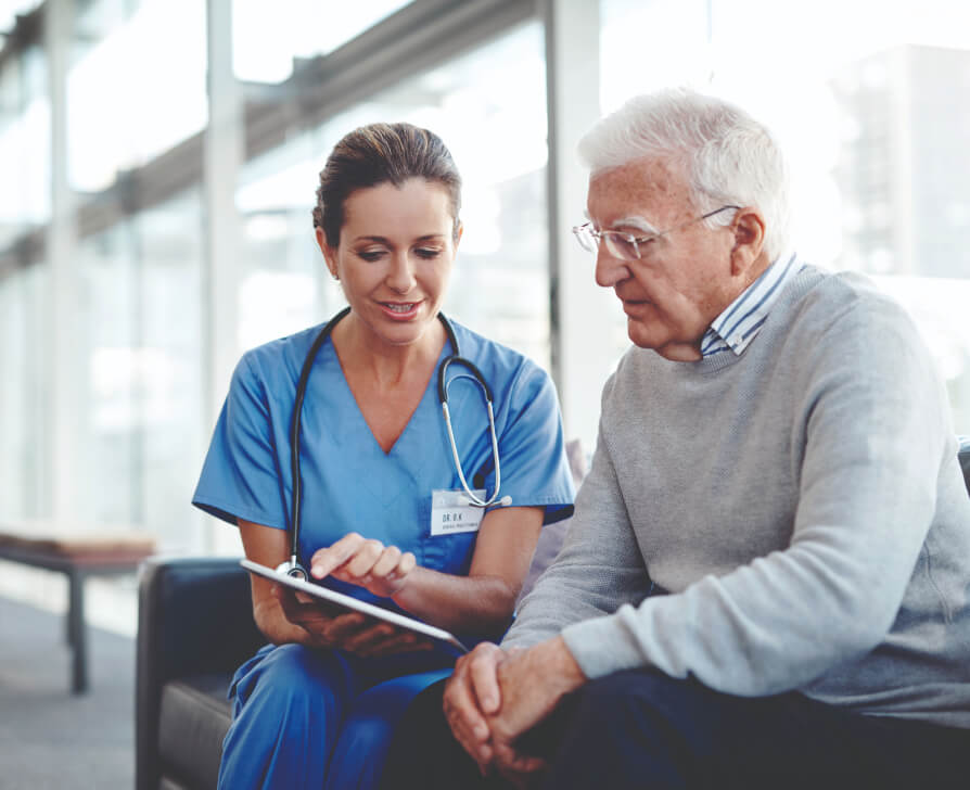 Doctor with patient