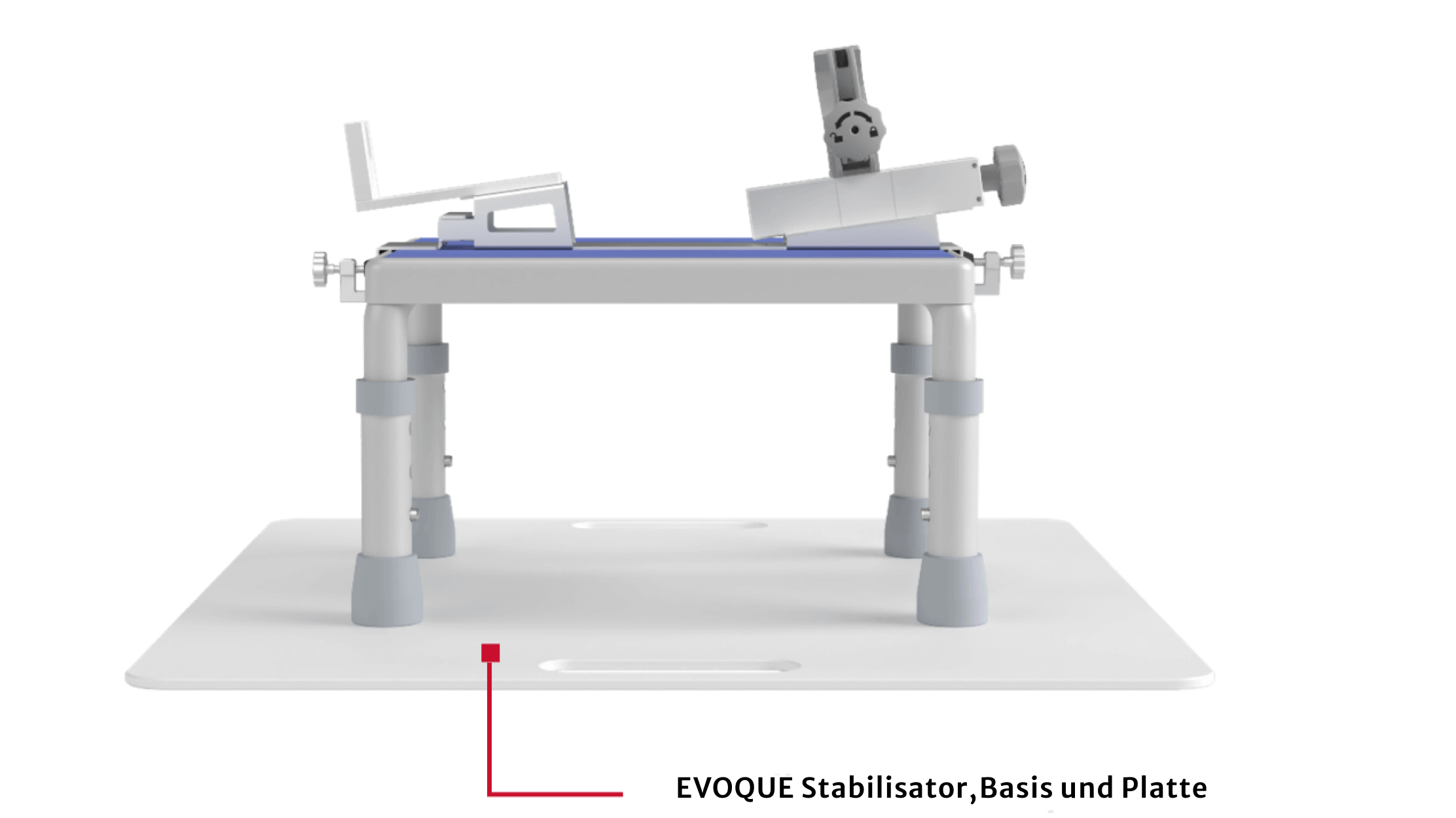 Stabiliser, base, and plate