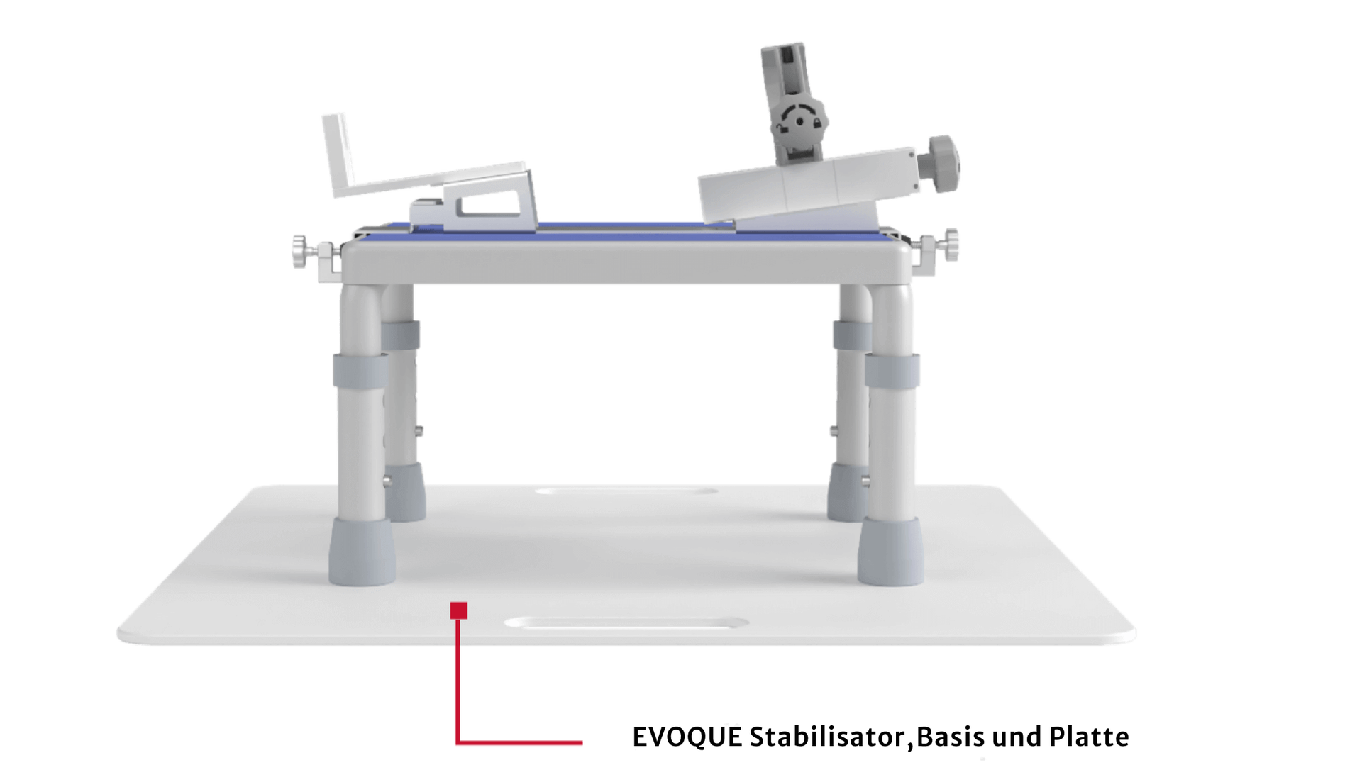 Stabiliser, base, and plate