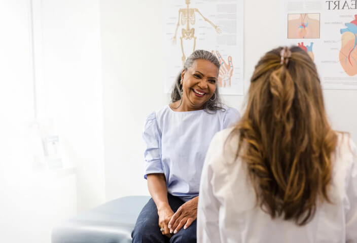 Patient speaking with doctor