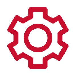 red cog icon