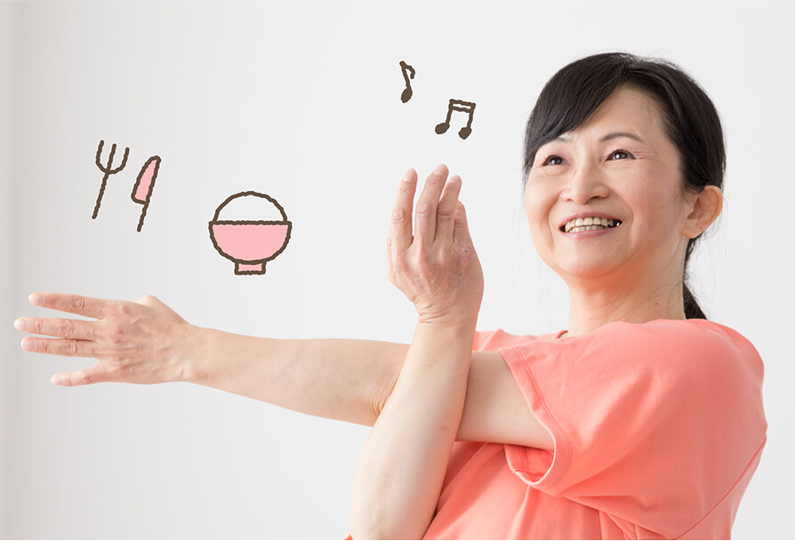 Lady happily doing exercise