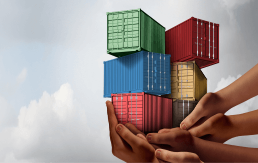 Hands holding cargo