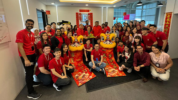 Edward employees celebrating chinese new year