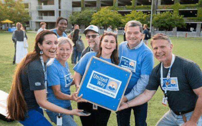 Team members at campus park