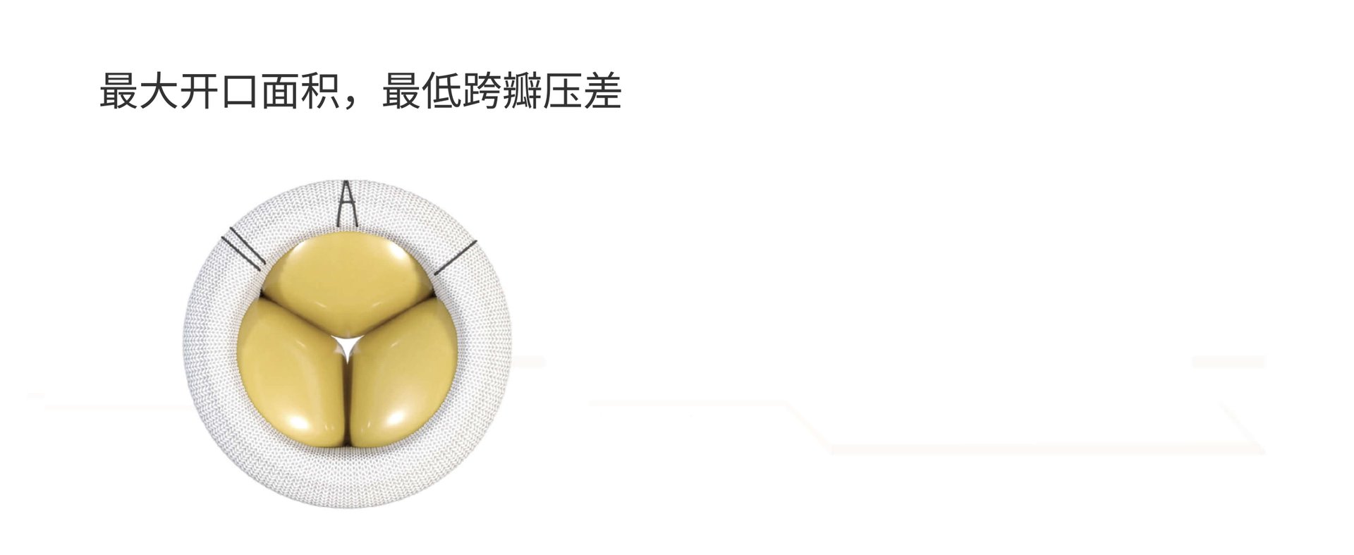 Largest opening area, with the lowest gradients