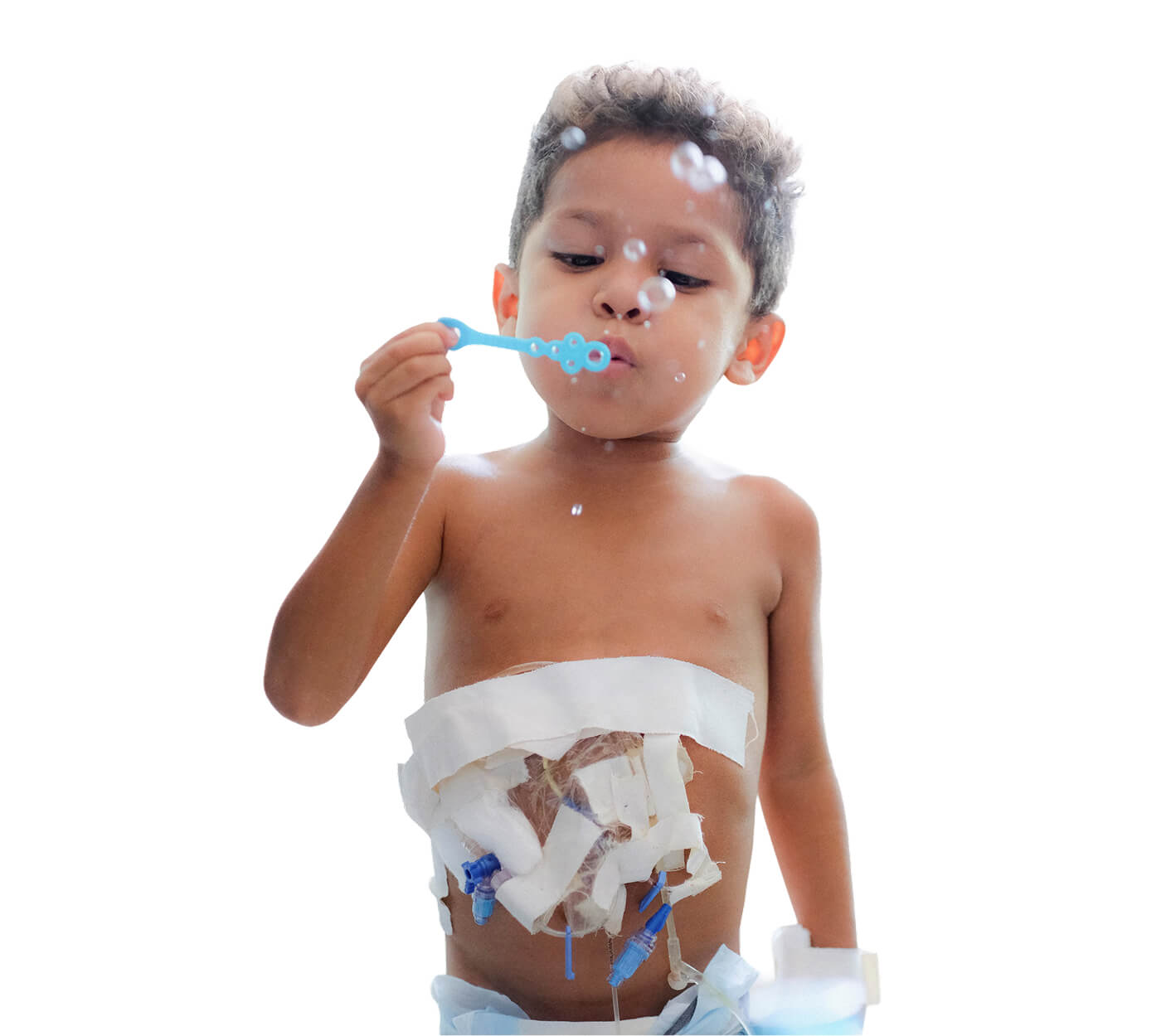 kid blowing bubbles