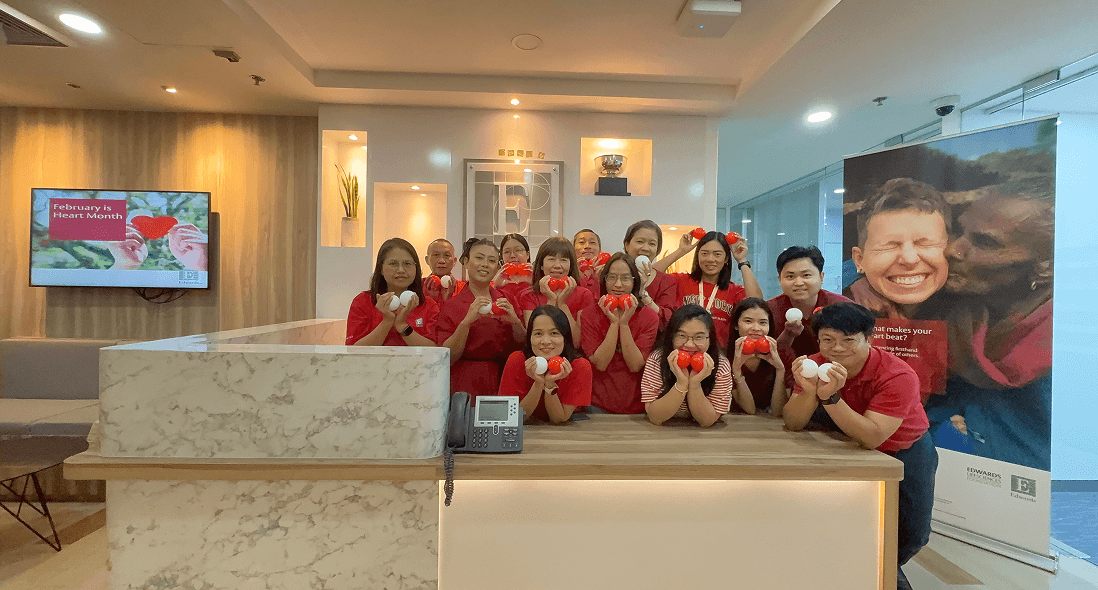 Edwards employees in Thailand office