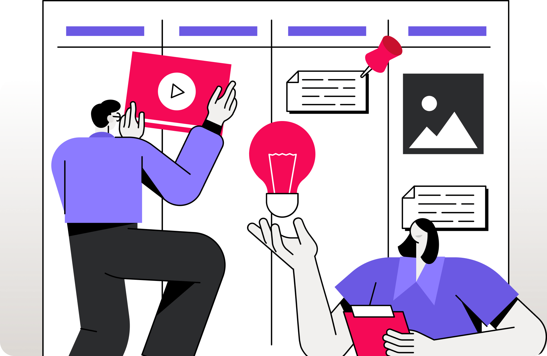 Abstract illustration of ideating a website design