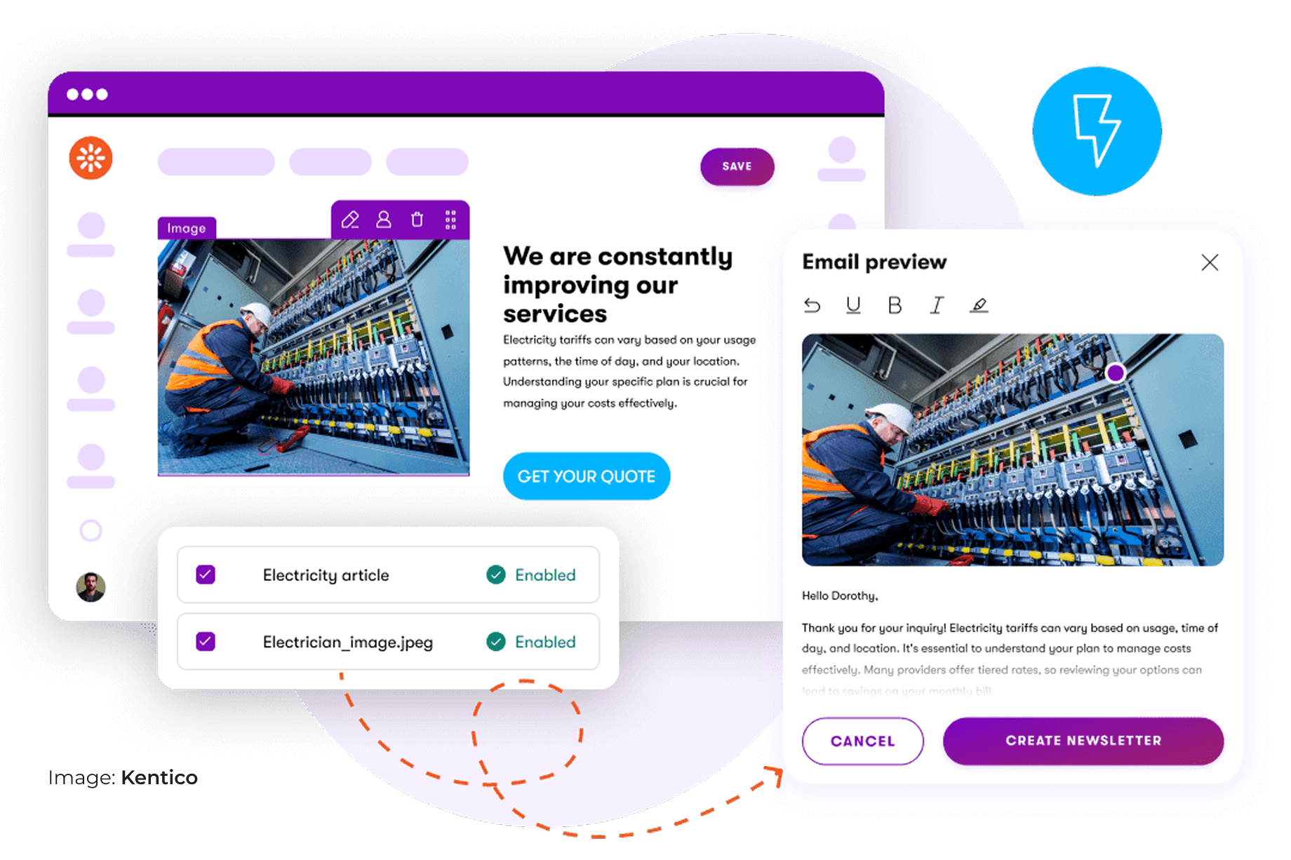 Screenshots of Xperience by Kentico campaign capability