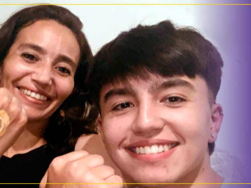 Beatriz Troncoso, una de las directoras de Oncomamás, junto a su hijo Sebastián Beatriz Troncoso, una de las directoras de Oncomamás, junto a su hijo Sebastián
