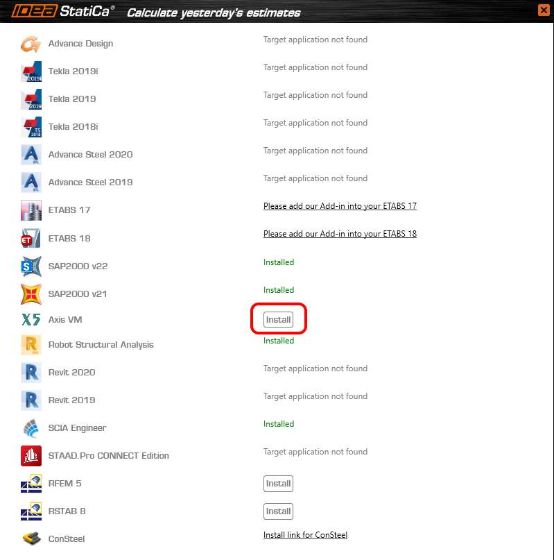 AxisVM-BIM Link Installer