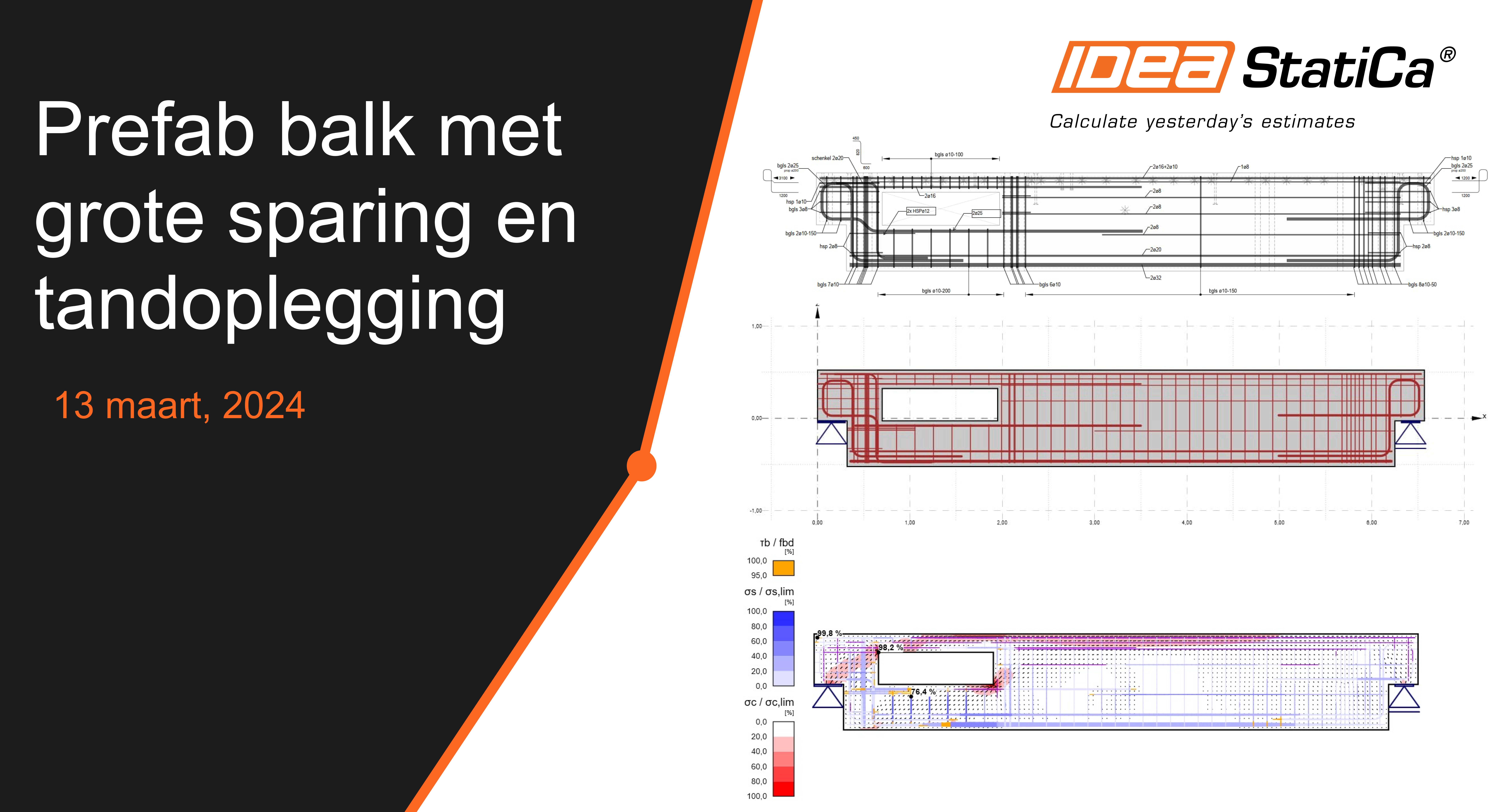 Prefab balk met grote sparing en tandoplegging