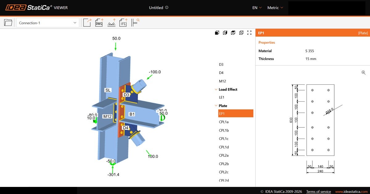 Viewer IDEA StatiCa web gratis