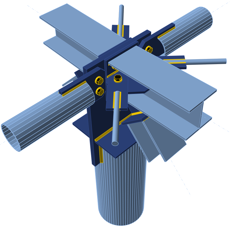 HSS Joint with vertical & Horizontal bracing