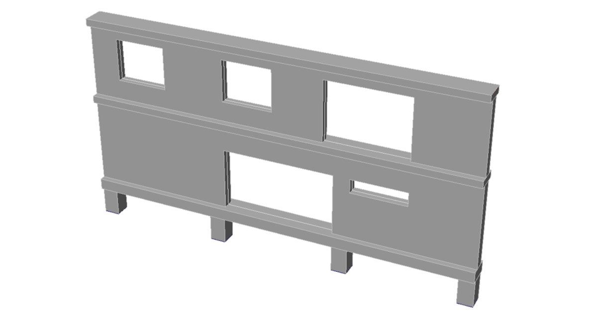Calculating the Model of a Reinforced Concrete Wall with Openings. IDEA StatiCa Detail.