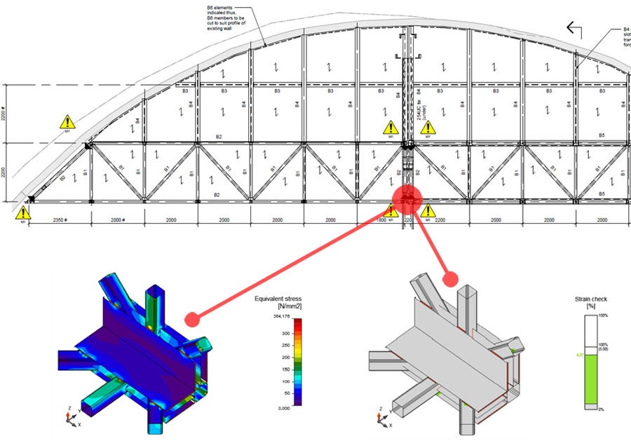Connection design optimization on Heathrow Airport bridge truss