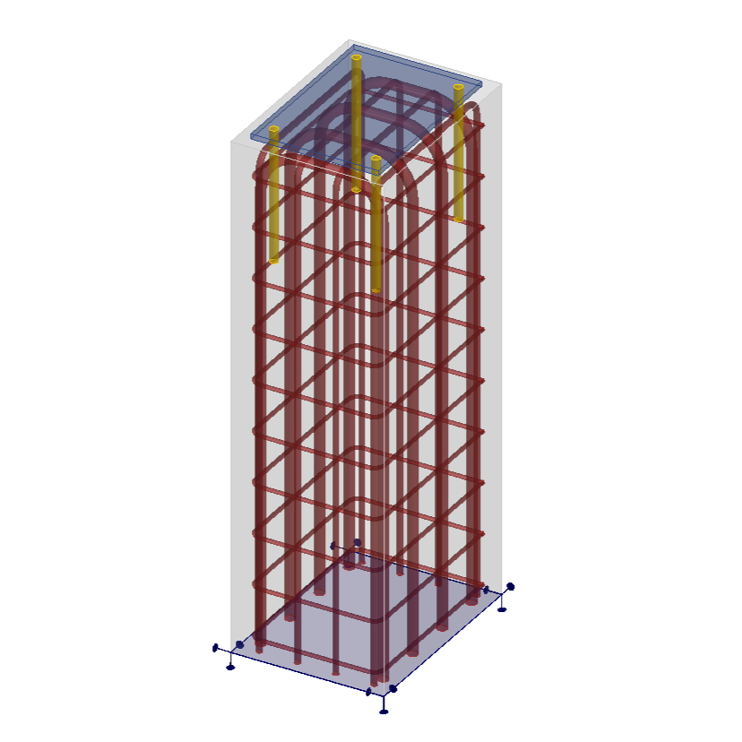 Viga de acero en columna de hormigón