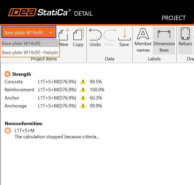 Dropdown menu in Detail to see the two files