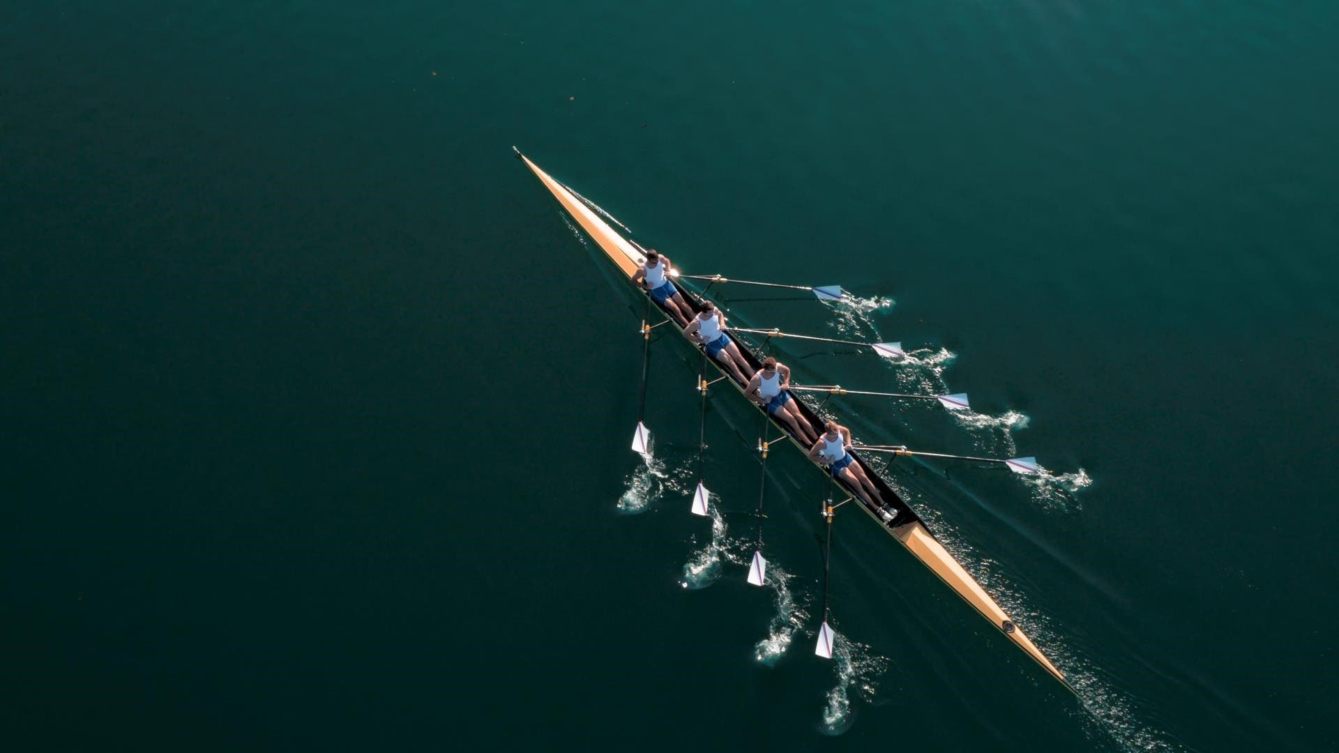 A boat with rowers