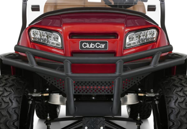Brush guard on a red Club Car Onward.