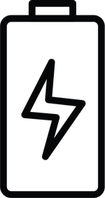 A battery charging icon