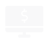 Computer screen icon with dollar sign