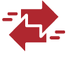 Red arrow transfer icon