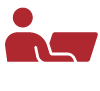 Person sitting at computer icon