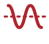 Red wave over dotted line icon