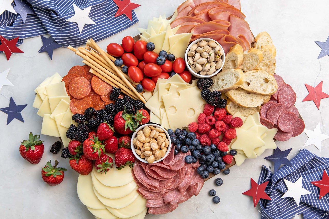 Red-White-and-Blue Cheese Board