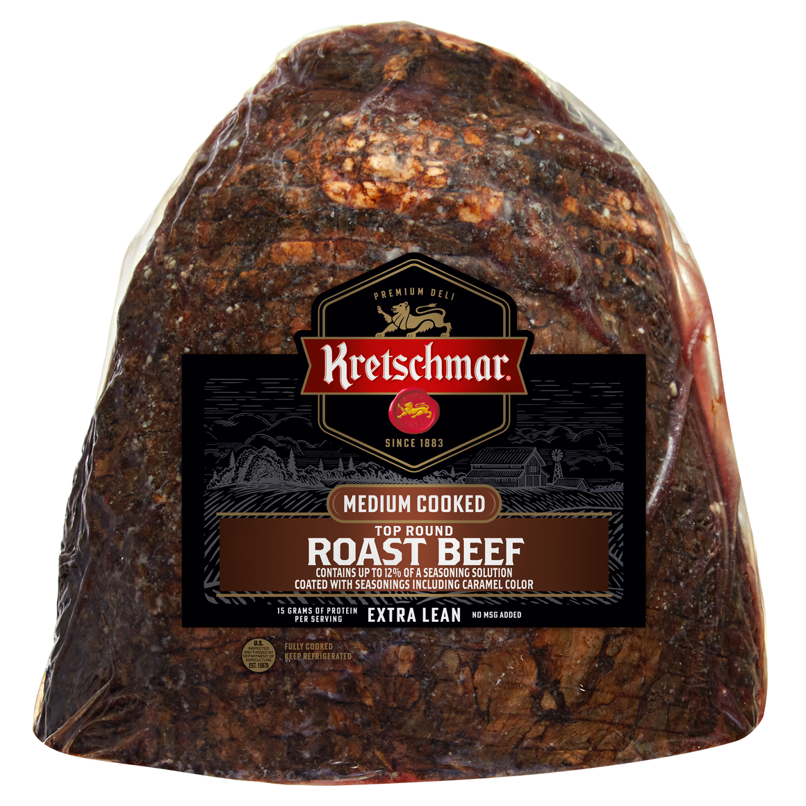Medium Cooked Roast Beef, Contains up to 12% of a Seasoning Solution
