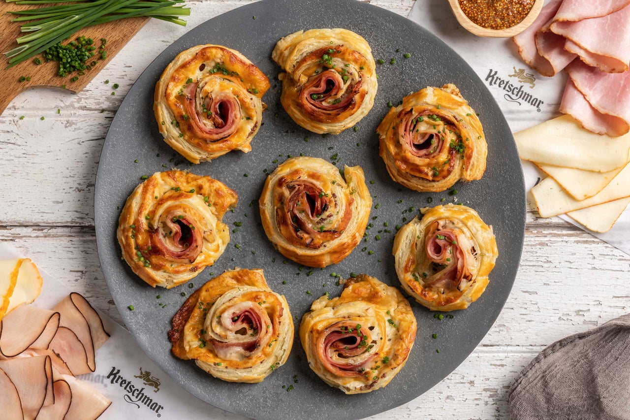 Ham Turkey and Cheese Pastry Scrolls