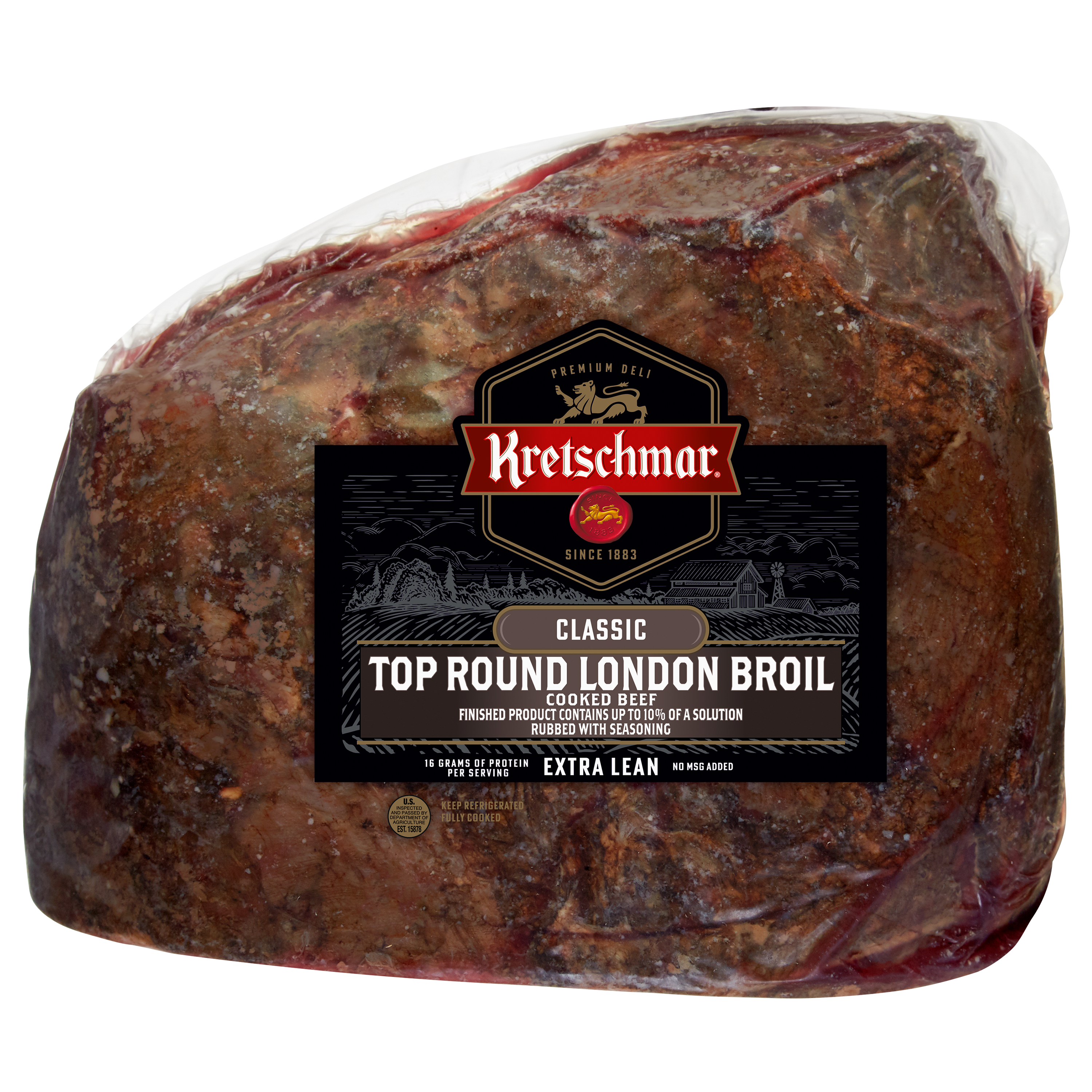 Top Round London Broil Cooked Beef, Finished Product Contains up to 12% of a solution