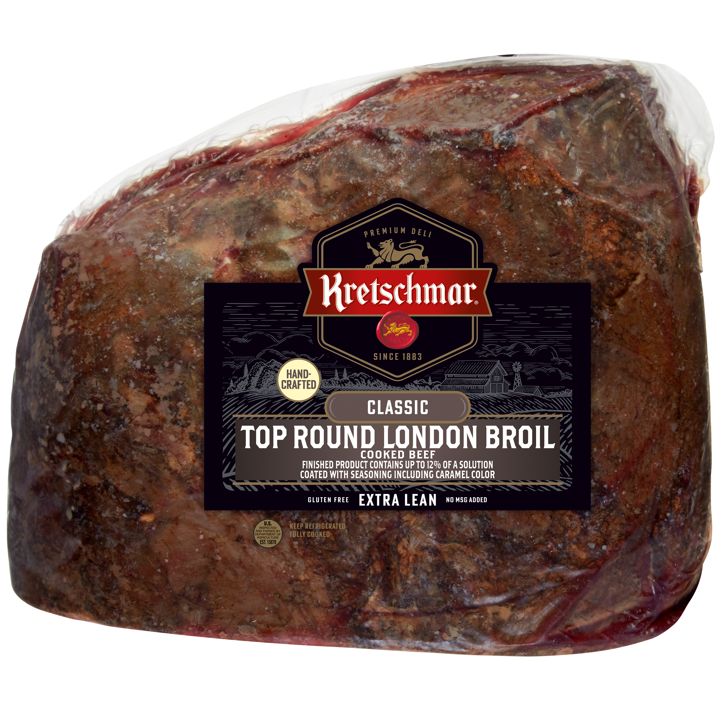 Top Round London Broil Cooked Beef, Finished Product Contains up to 12% of a solution