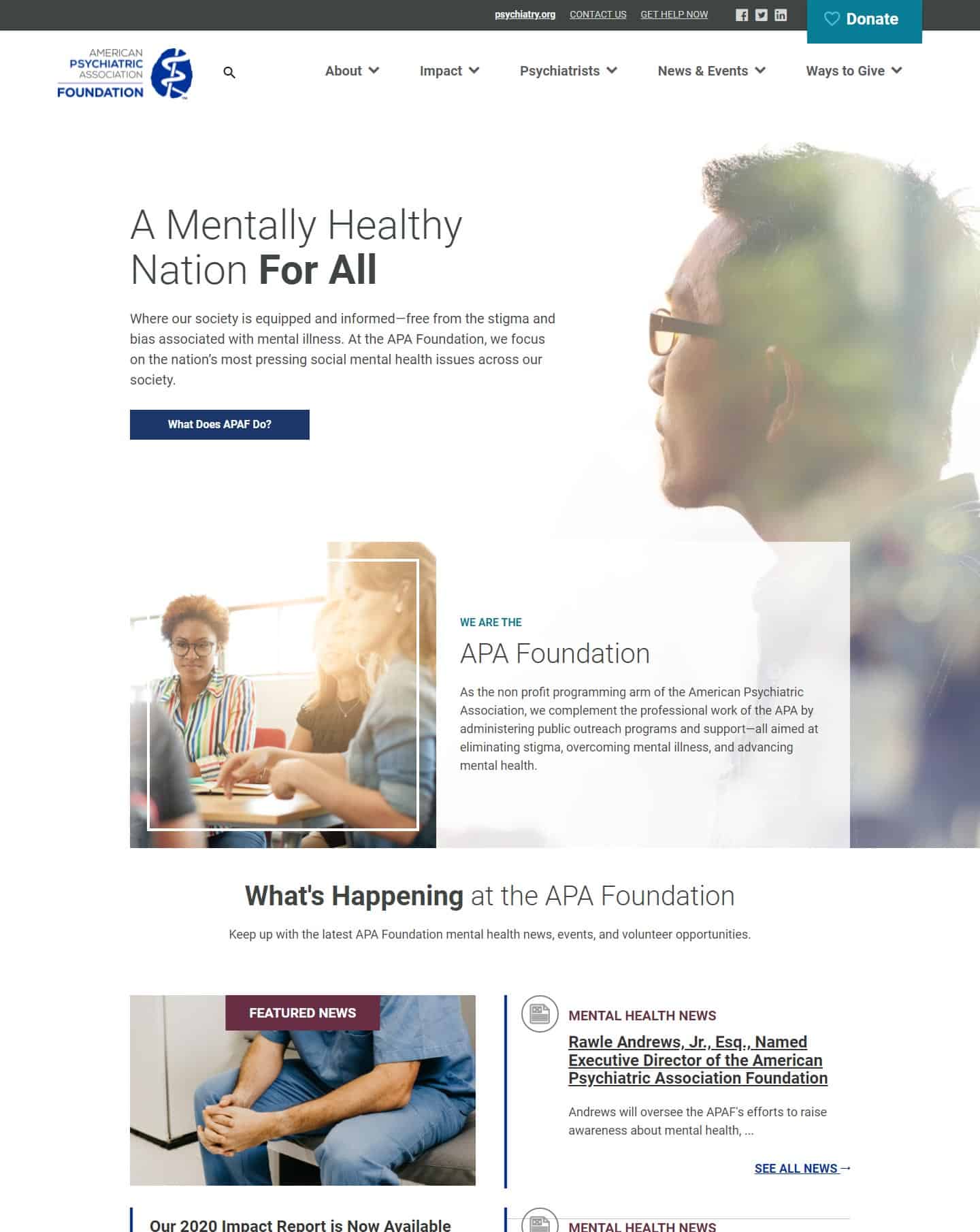 APA Foundation website homepage screenshot
