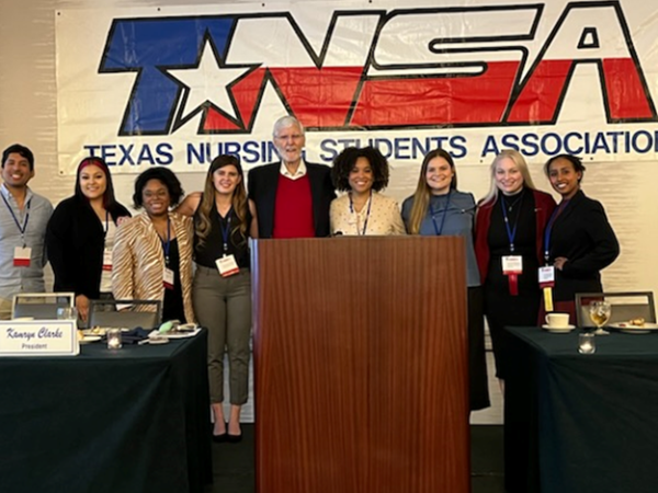 Earl Young with nursing students at Texas Nursing Students Association